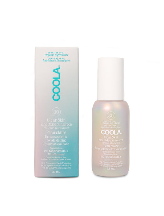 COOLA Clear Skin Zinc Oxide Sunscreen SPF 30 – Hydratant sans huile