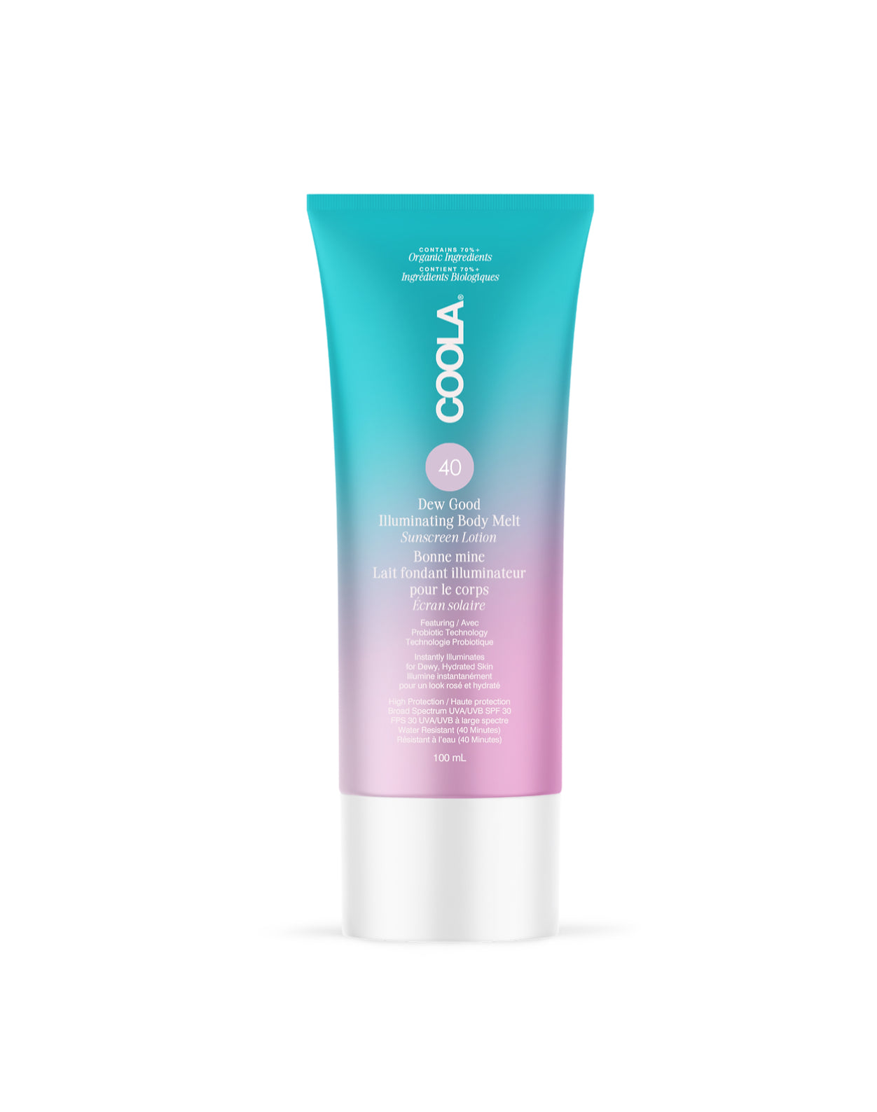 COOLA Dew Good Illuminating Body Melt SPF 40 – Lait fondant illuminateur pour le corps